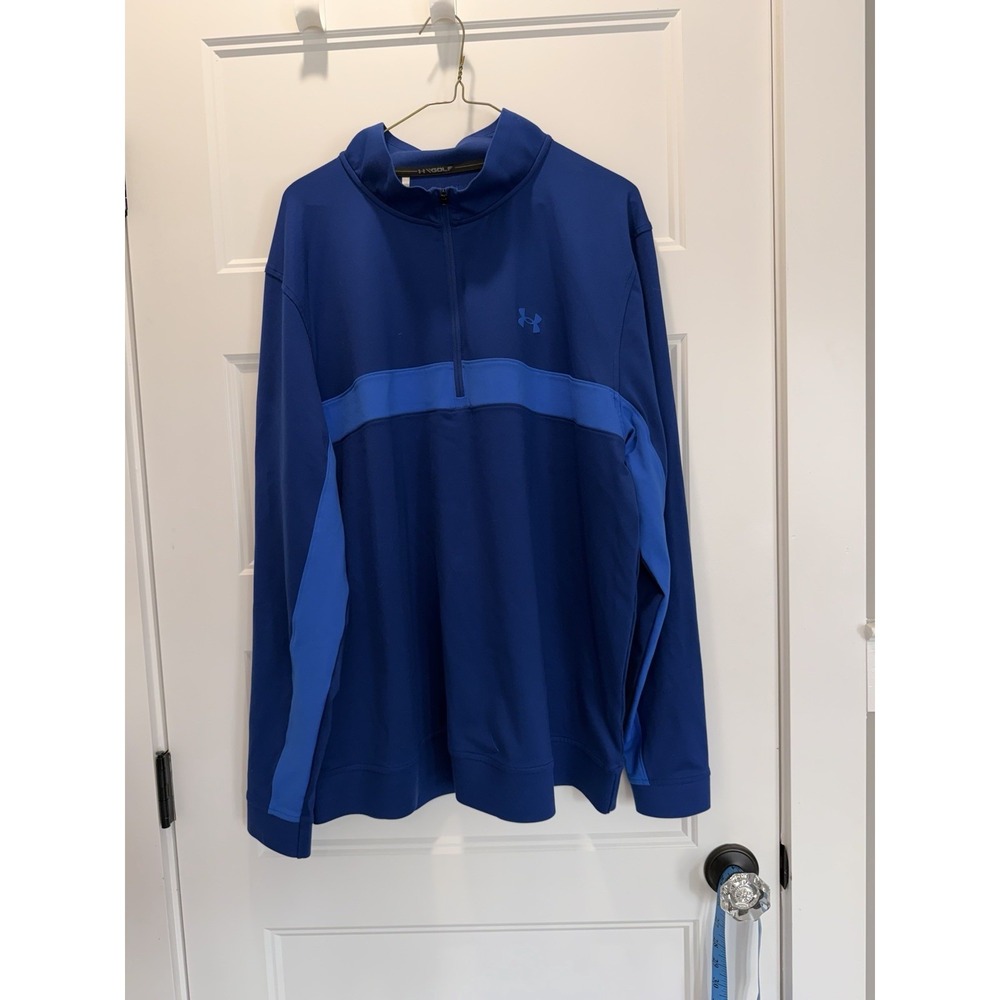 Under Armor Blue Quarter Zip Men's XXL Sweatshirt Loose Fit Performance Athletic